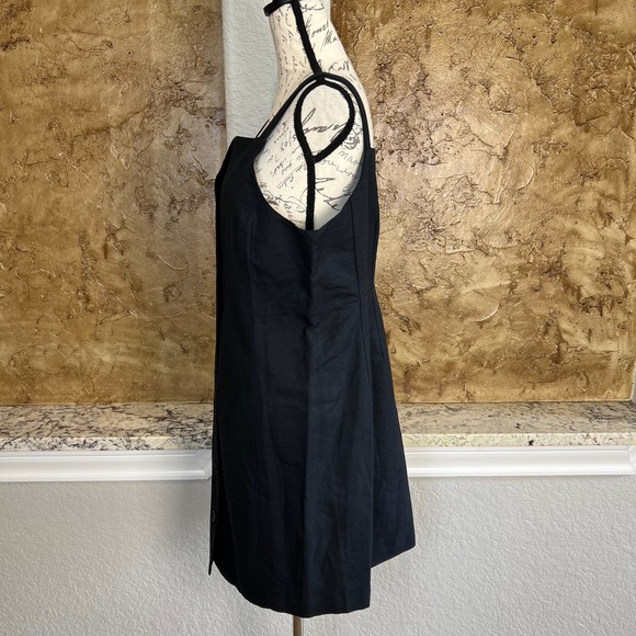 Alex Mill Linen Blend Mini Dress Womens XL Button‎ Front Sleeveless Casual Black - Picture 5 of 11